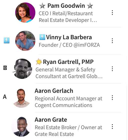 Symbols make you number one in LinkedIn mobile connections.