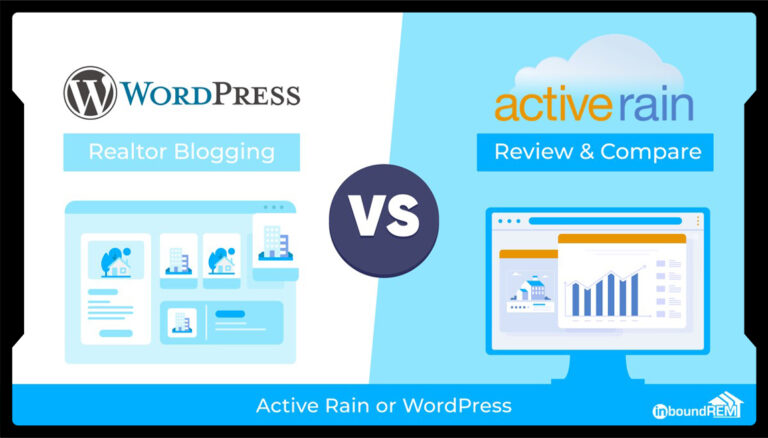 Title Image for a blog post about the comparison between WordPress and Active Rain