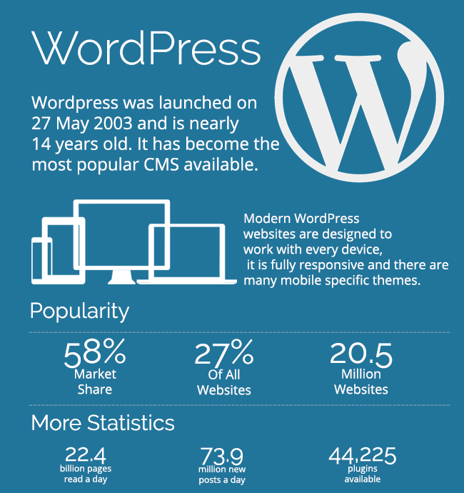 Graph of WordPress usage statistics 