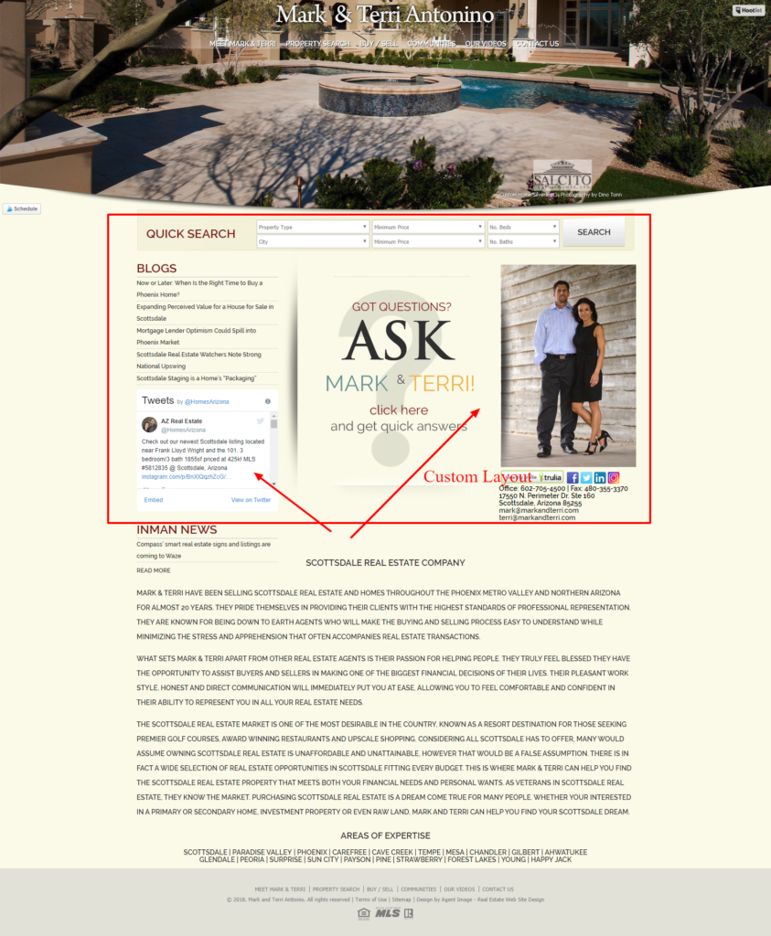 Semi Custom Website example by Agent Image