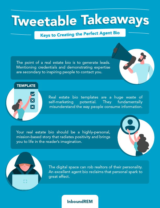 an infographic of key takeaways for agent bios