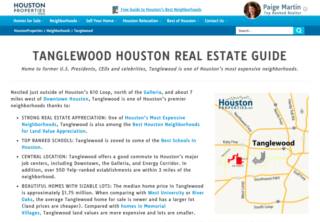houston properties tanglewood neighborhood guide