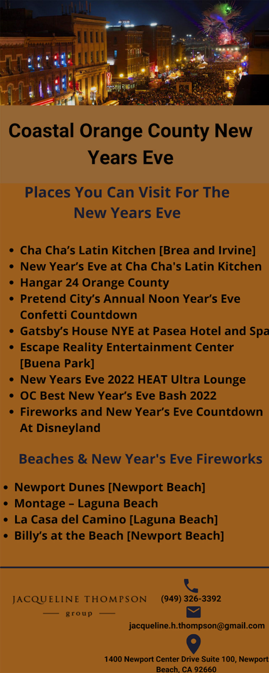 Coastal Orange County New Years Eve infographic
