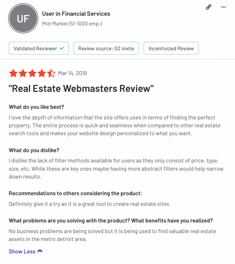 a happy client talk about their experience with Real Estate webmasters