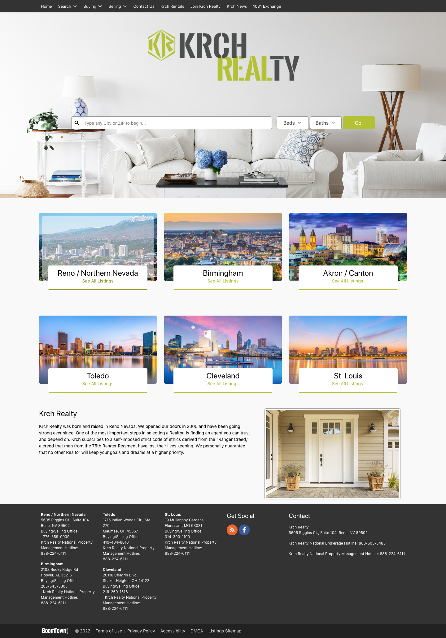 Boomtown Website example home page