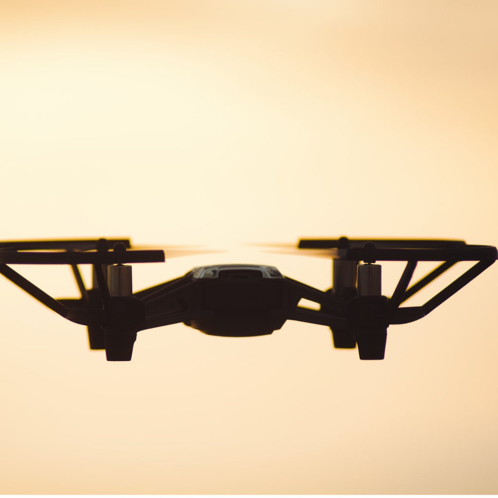 A Ryze Tech Tello drone in the air