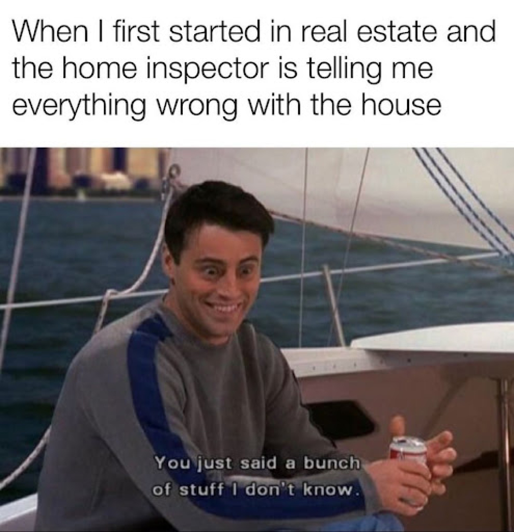 17 Best Home Inspector Appraisal Memes 2024   Hilarious Meme Buyer Does Not Understand Everything The Inspector Is Telling Him About What Is Wrong With The House Using Matt LeBlanc In Friends Series 