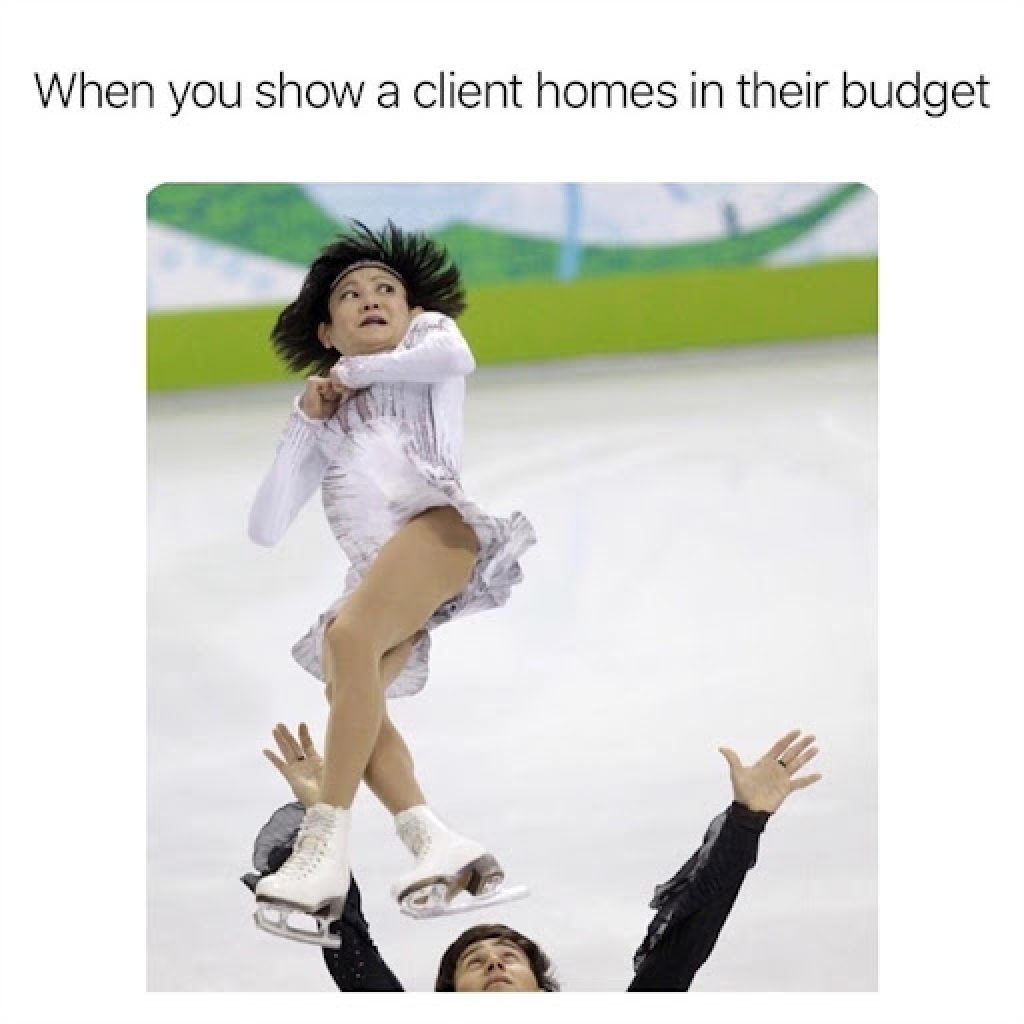 When you show a client homes in their budget trending real estate meme