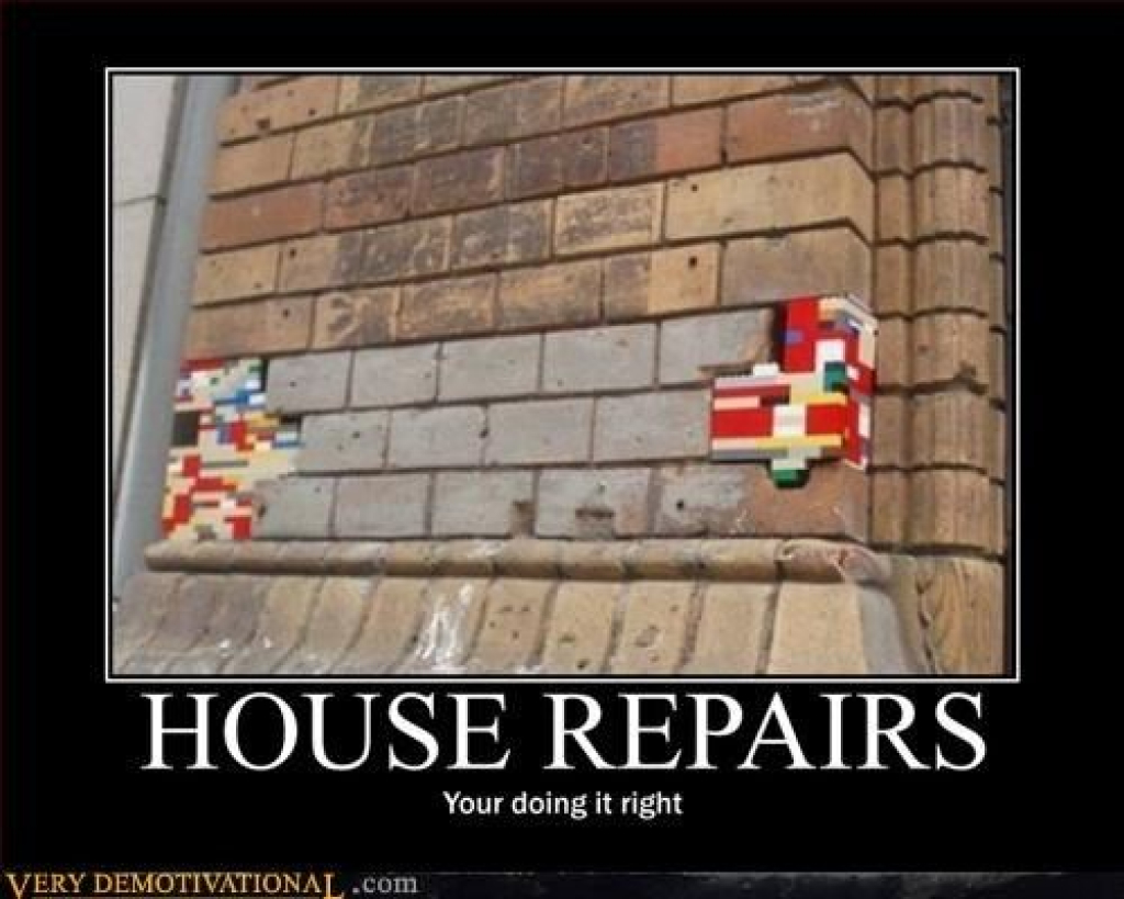 Home Construction Memes - House repairs using lego bricks