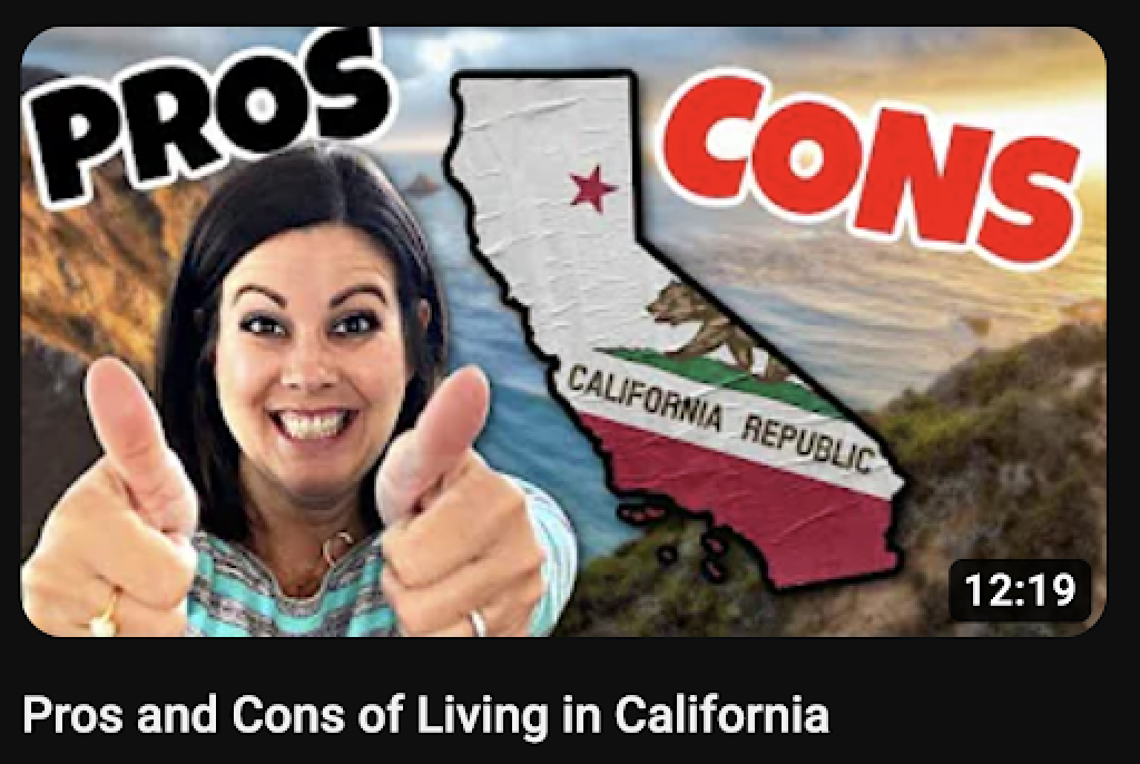 Most clickable Living in California thumbnail 2023