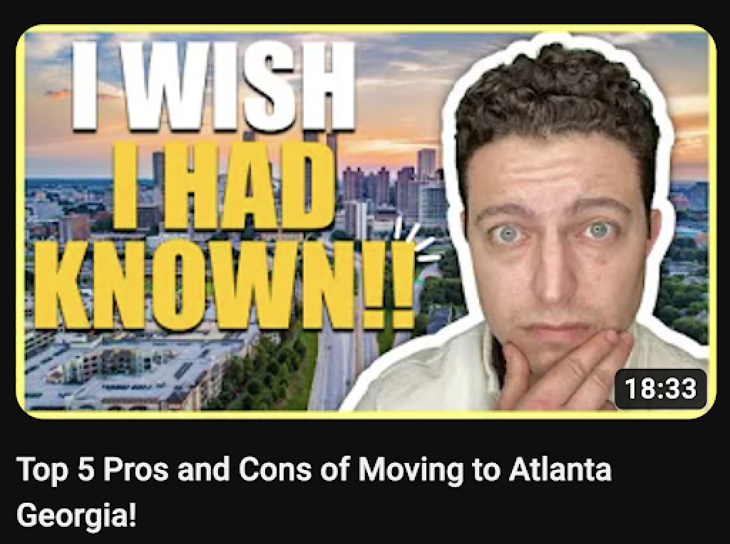 Most clickable moving to Atlanta Georgia Youtube thumbnail 2023