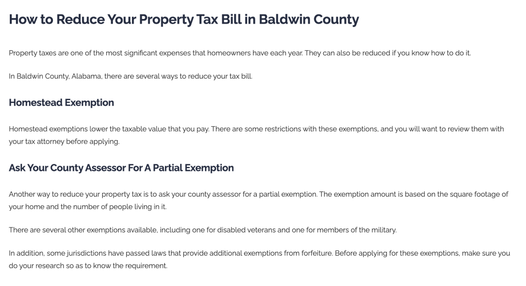 Local Property Inc - How to Reduce Your Property Tax Bill in Baldwin County