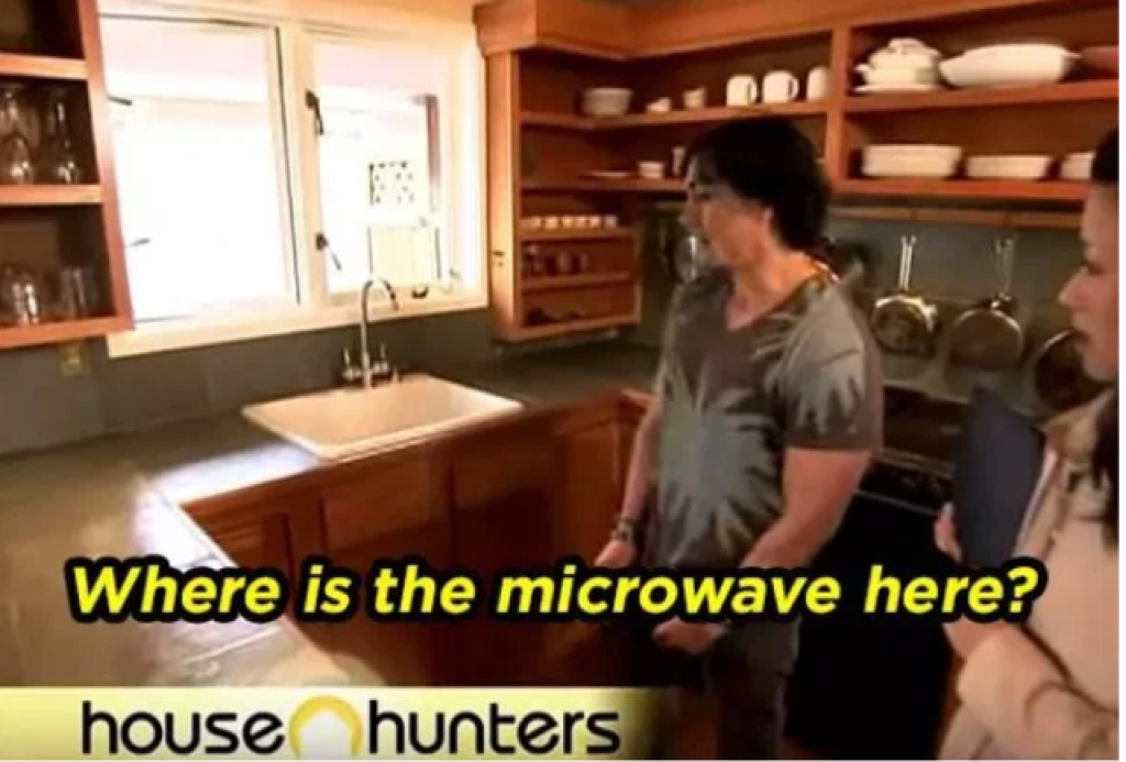 house hunters meme about microwave