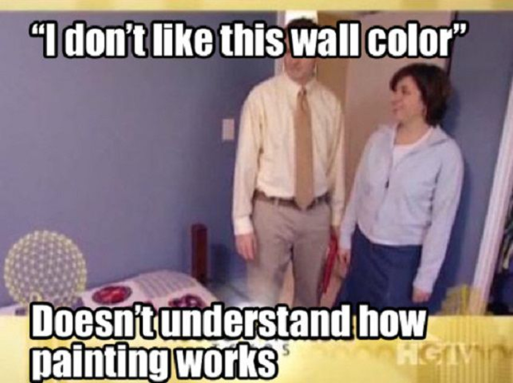 house hunting meme but does not like wall paint color