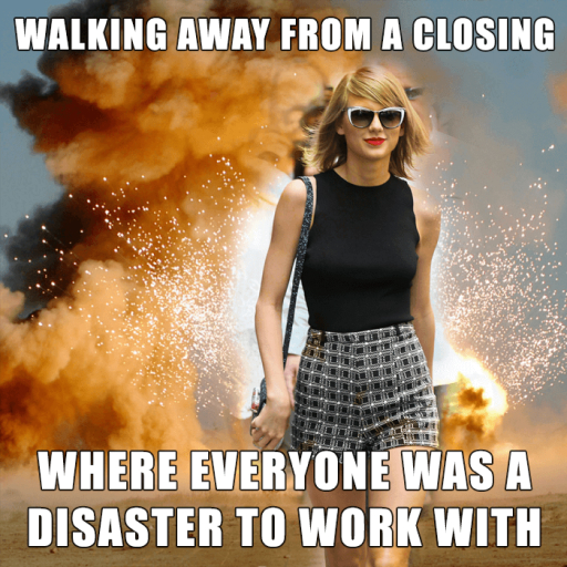 Walking away from a closing