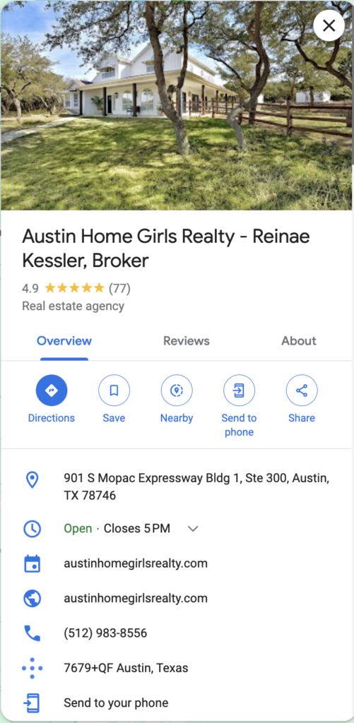Austin realtor GBP with great business title 3