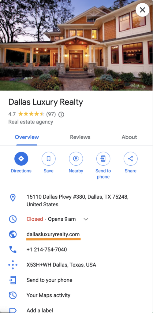 Dallas real estate agents with good landing page URLs 3