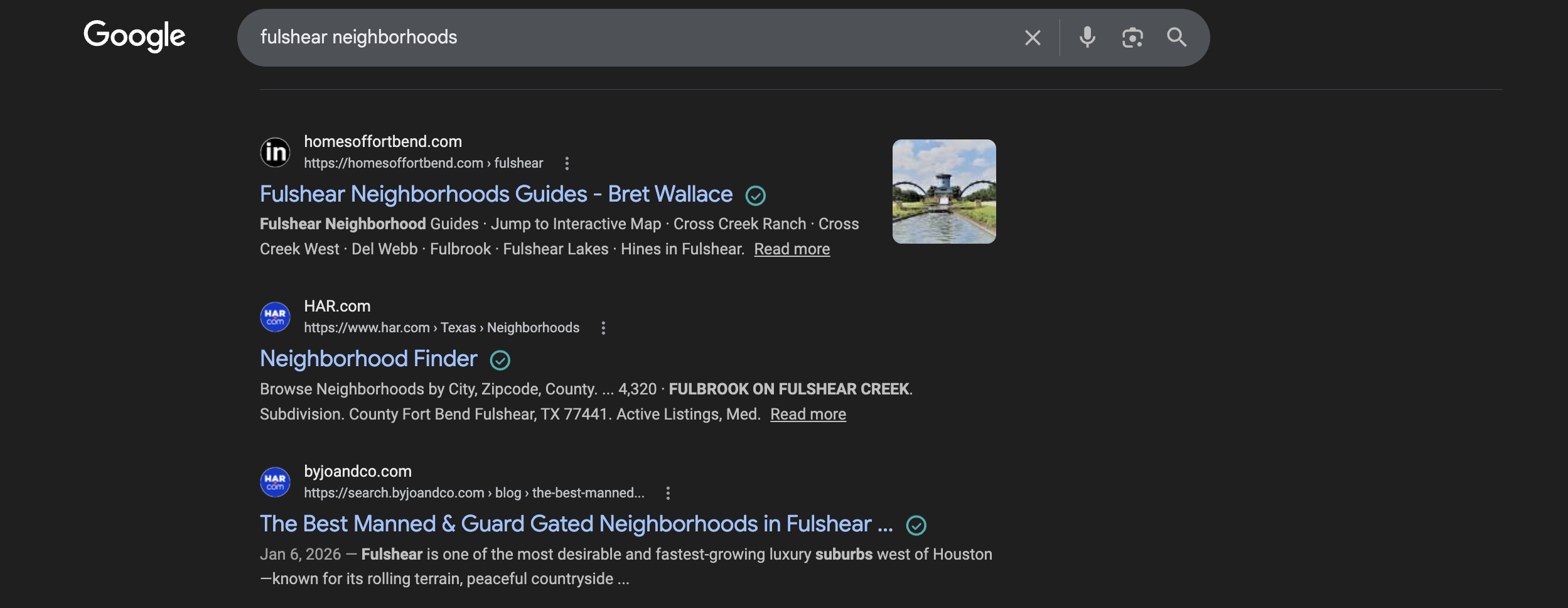 Fulshear Neighborhood Guide Google Rank 1